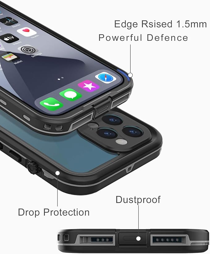 Design for iPhone 12 Pro Waterproof Case, Full Body Shockproof Case - Image 4