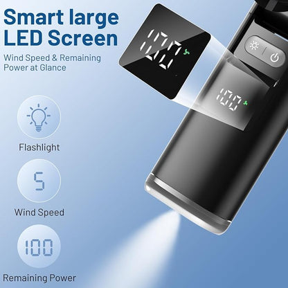 Lerat Portable Handheld Turbo Fan, 5 High-Speed Wind, Battery Operated - Image 5