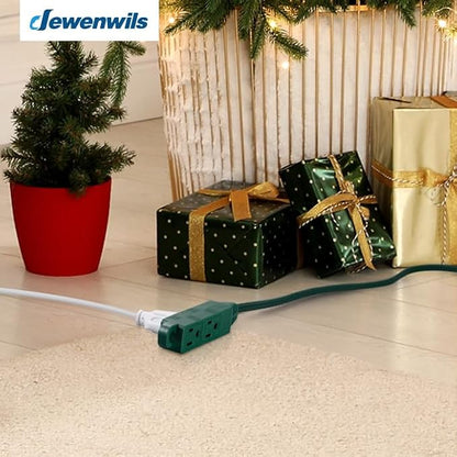 DEWENWILS 3 Outlet Flat Extension Cord Plug Christmas, 3FT 16/3 Awg Grounded - Image 3