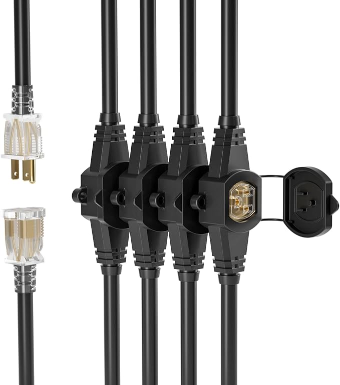 oviitech 25FT Power Extension Cord 3 Prong, 14 Gauge SJTW 5-15R Male Plug to - Image 4