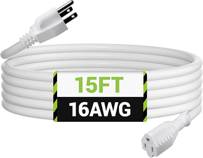 BN-LINK 15ft Outdoor Extension Cord, 16 Gauge General Purpose Power Cord by BN-LINK