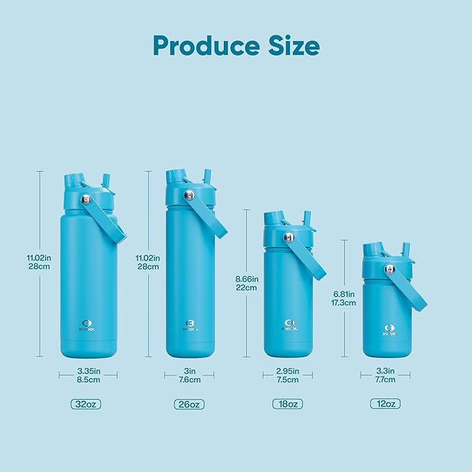 Kids Insulated Water Bottle - 12oz Stainless Steel Water Bottle with Dual Spouts - Image 6