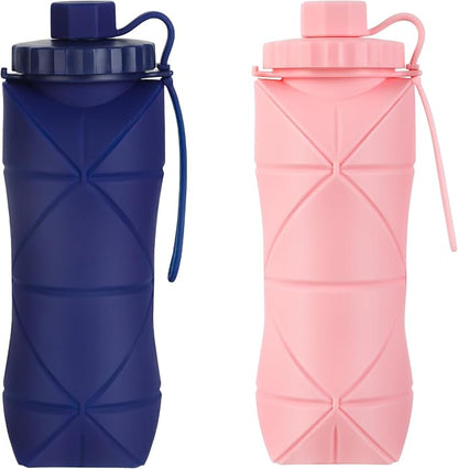 YCT Collapsible Silicone Travel Water Bottle 20oz, Reuseable Leakproof BPA Free by YCT