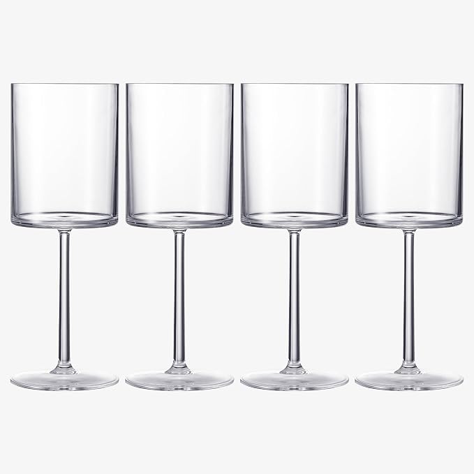 Unbreakable Stemmed Square Tritan Acrylic Wine Glasses European Style | Set of - Image 9