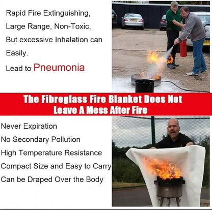 Fire Blanket for Home Emergency Survival – Fiberglass Suspend Fire Flames - Image 6