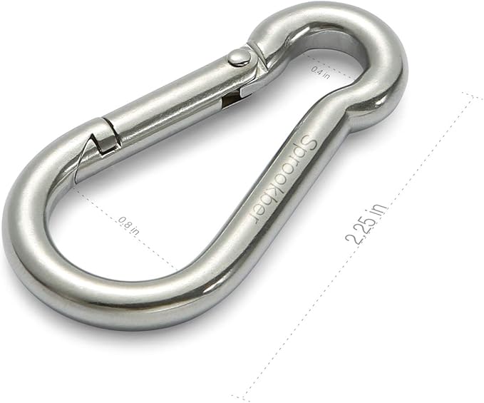 sprookber Stainless Steel Carabiner Spring Snap Hook - Image 2
