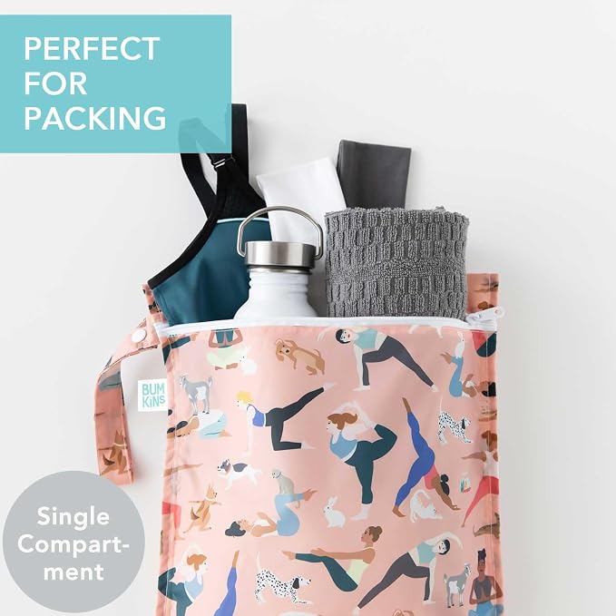 Bumkins Waterproof Wet Bag for Baby, Swim Suit, Cloth Diapers, Pump Parts - Image 2
