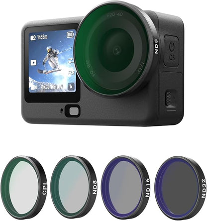 TELESIN CPL ND Filter Kit for DJI Osmo Action 6, 4 Pack CPL ND8 ND16 ND32 by telesin