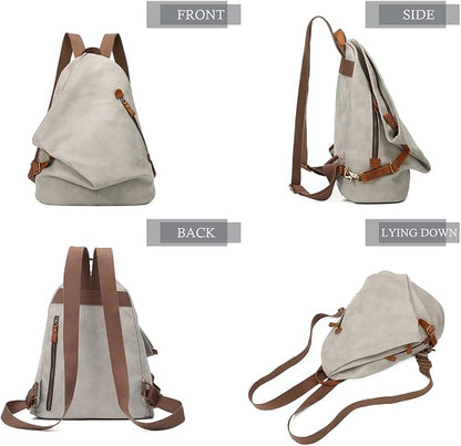 KL928 PU Leather Vintage Backpack – Large Casual Daypack Outdoor Travel - Image 9