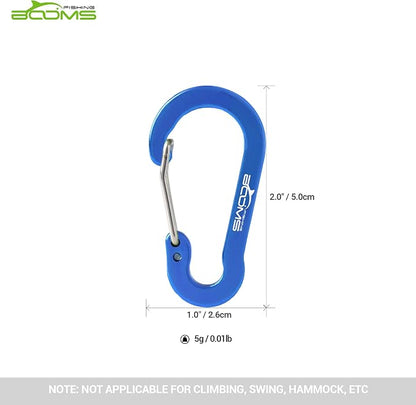 Booms Fishing CC1 Multi-Use Carabiner Clip, 6 Pack Small Caribeener Clips - Image 5