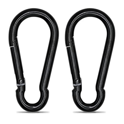 Large Carabiner Clip Hook, 4 inch 2 pcs Black Heavy Duty Spring Snap Hook Key by KINLINK