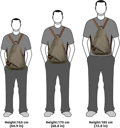 KL928 Canvas Vintage Backpack – Large Casual Daypack Outdoor Travel Rucksack - Image 6