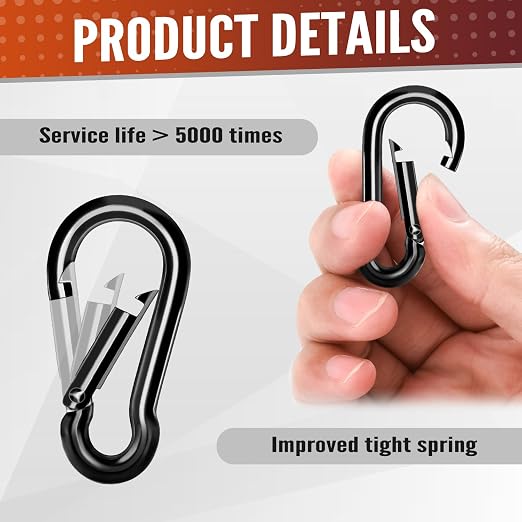 12 Pcs Spring Snap Hooks, 2 Inch Carabiner Clip, Heavy Duty Carabiners Snap - Image 5