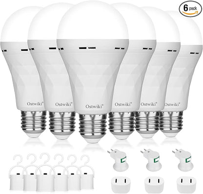 Ostwiki Rechargeable Light Bulbs, 6 Pack Battery Operated Backup Emergency by OstwikiDecorationLights