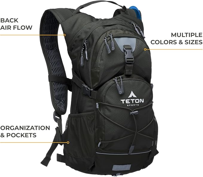 Teton Oasis/Trailrunner Hydration Backpack – Lightweight Water Pack - Image 2