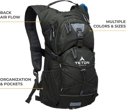 Teton Oasis/Trailrunner Hydration Backpack – Lightweight Water Pack - Image 2