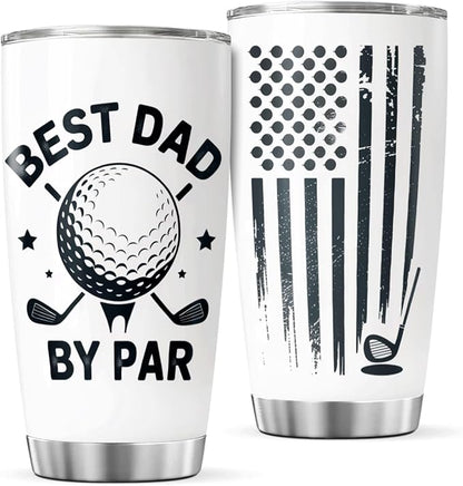 CUBICER Best Dad By Golf Design 20 Oz Tumbler Stainless Steel Gift by CUBICER