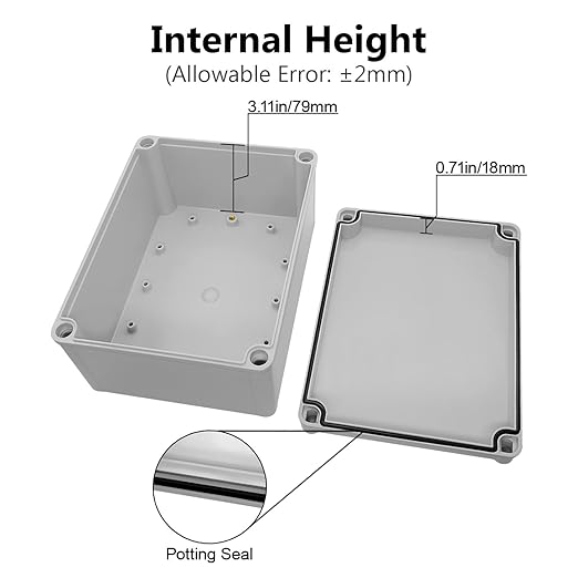 LeMotech IP67 Waterproof Junction Box ABS Plastic Project Box Dustproof - Image 4