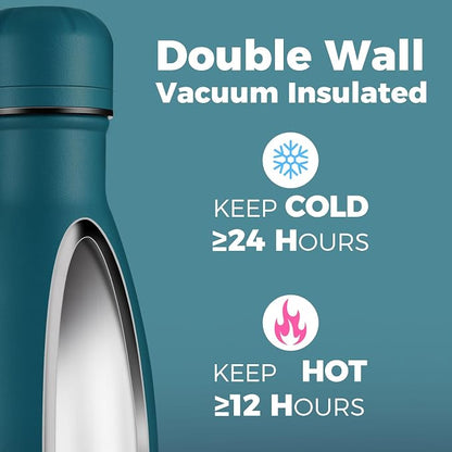 Volhoply 17oz Insulated Stainless Steel Water Bottle, Double Wall Vacuum Flask - Image 3