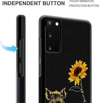 for Samsung Galaxy S20 Case, Pig Sunflower Yellow Sunshine Pattern Graphic - Image 6