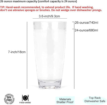 KOXIN-KARLU Hammered 26-ounce Plastic Tumbler Acrylic Glasses - Image 2