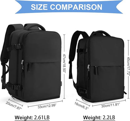 coowoz Black Travel Backpack For Women Men Airline Approved, Carry On Backpack - Image 2