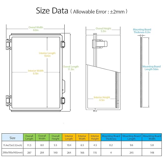 LeMotech Electrical Box, IP67 Waterproof Hinged Clear Cover Stainless Steel - Image 2