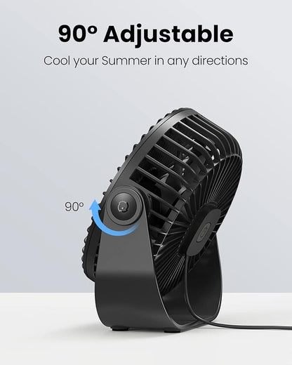 Gaiatop USB Desk Fan, 3 Speeds Strong Airflow, 5.5 Inch Portable 90° Rotate - Image 5