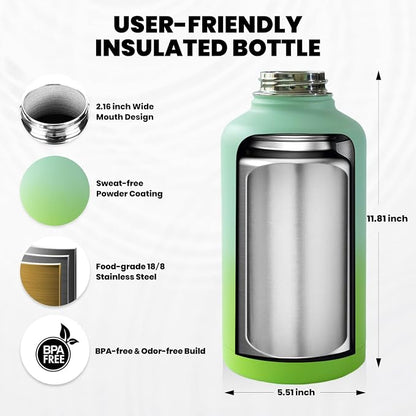 RAYMYLO One Gallon Water Bottle Insulated, Triple Walled Vacuum Stainless Steel - Image 5