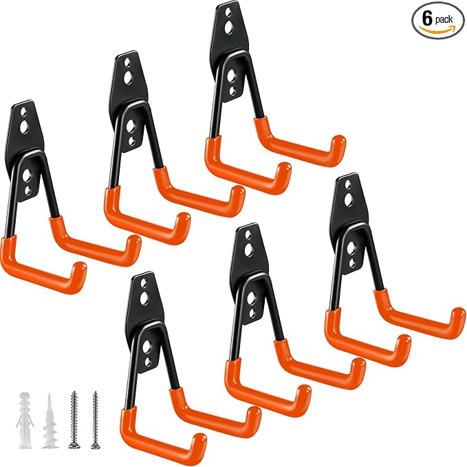 HUPBIPY Heavy Duty Garage Hooks 6 Pack, 2.8 inch Small U Shaped Hanger by HUPBIPY