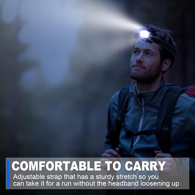Macarrie 18 Pack LED Headlamps IPX4 Waterproof 3 Modes Headlamp Flashlight - Image 5