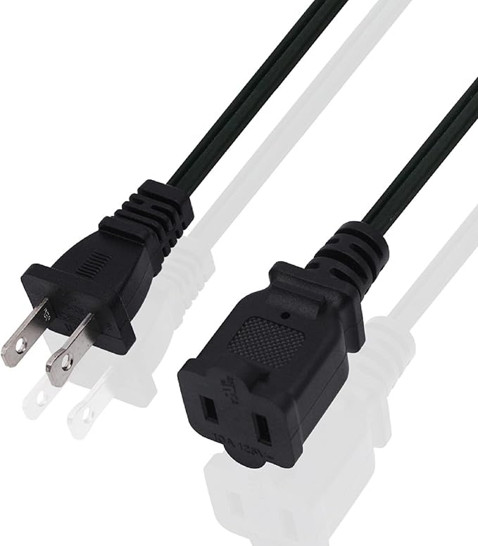 Short Extension Cord 1 FT, US Male/Female Power Cable by Yeatel