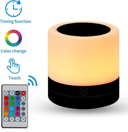 Nursery Night Light for Kids, USB Rechargeable Small Desk Lamp, 13 RGB Colors & - Image 3