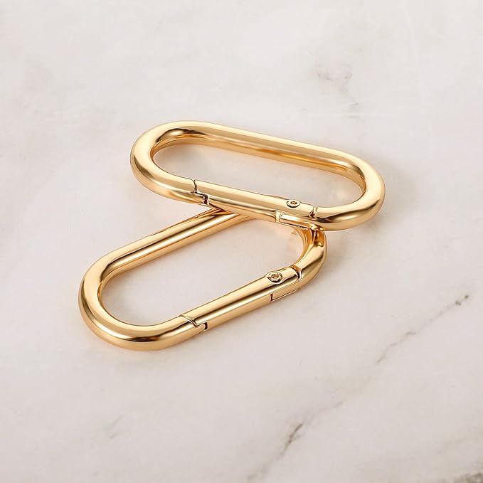 JJUNW 2Pcs Gold Carabiner, Metal Keychain Clip - Image 7