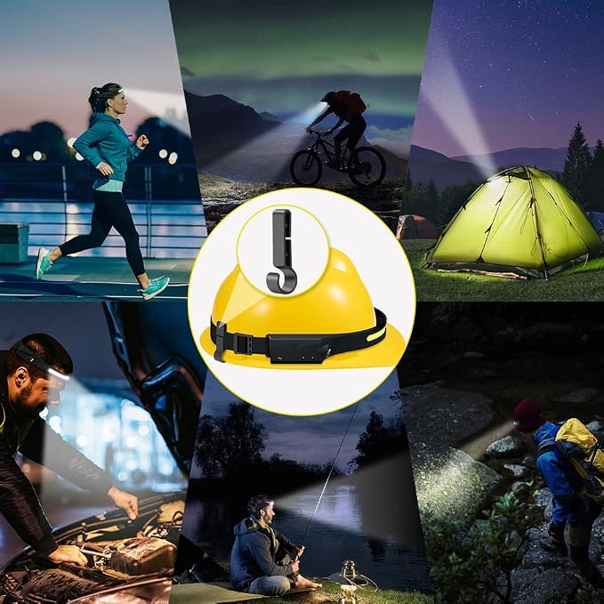 WopkDupk Rechargeable Headlamp 5PCS, 230° Wide Beam Head Lamp, Motion Sensor - Image 6