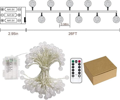 Metaku Outdoor String Lights Battery Operated 26ft 60LED Fairy Lights - Image 7