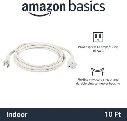 Amazon Basics Indoor Extension Cord, 3 Prong Outlet Extender Power Cord - Image 2