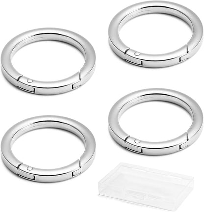 DEVPSISR 4pcs Flat Trigger Spring O Rings, Metal Keychain Ring Round Carabiner - Image 3