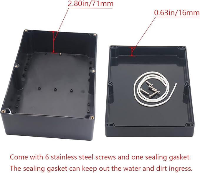 Project Box IP65 Waterproof Junction Box ABS Plastic Black Electrical Boxes DIY - Image 4