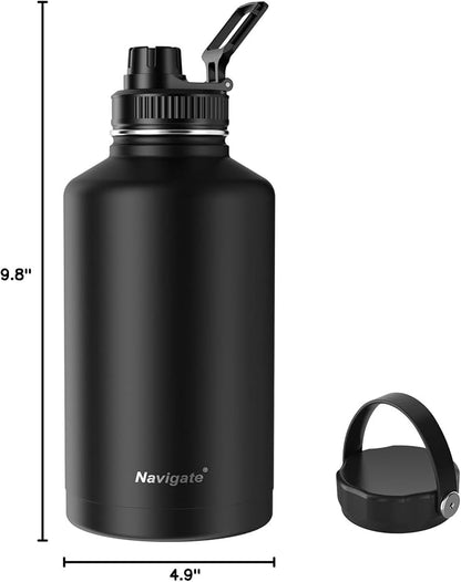Navigate 64 oz Stainless Steel Insulated Water Bottle, Double Walled Leak Proof - Image 8