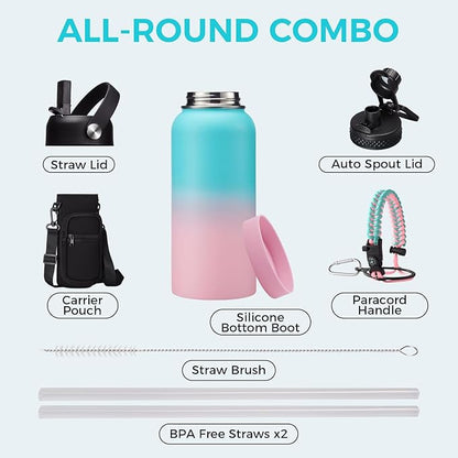 32/40/64 OZ Water Bottle with Straw - Image 2