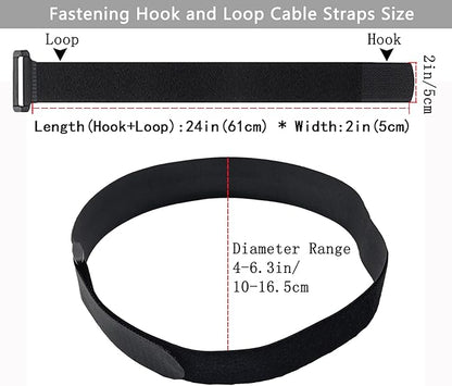 6 Pack Reusable Fastening Cable Ties and Cable Straps, Adjustable Multi-Purpose - Image 2