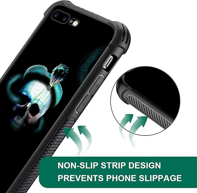 for iPhone 7 Plus/8 Plus Case, Skeleton Winding Snake Pattern Graphic Design - Image 2