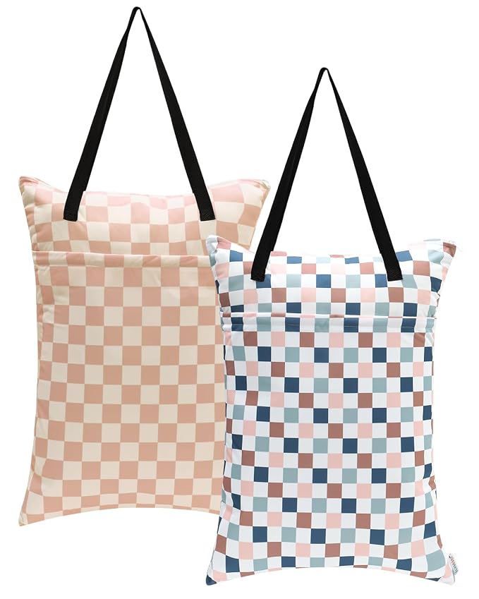 ALVABABY 2 Pack Large Wet Dry Bag Waterproof Hanging Cloth Diaper by ALVABABY