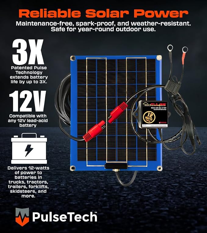 PulseTech SolarPulse SP-12 Solar Battery Charger Maintainer, 12 Watt - Image 2