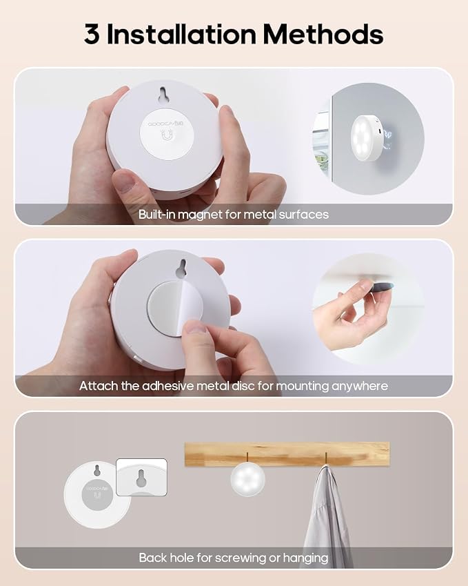GOODEA.fun Puck Lights with Remote, 13 RGB Colors LED Under Cabinet Lights - Image 6