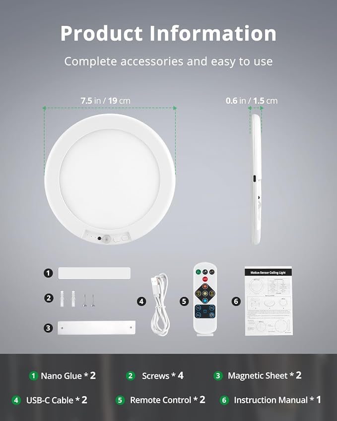 Bojim Rechargeable Ceiling Lights - Image 8