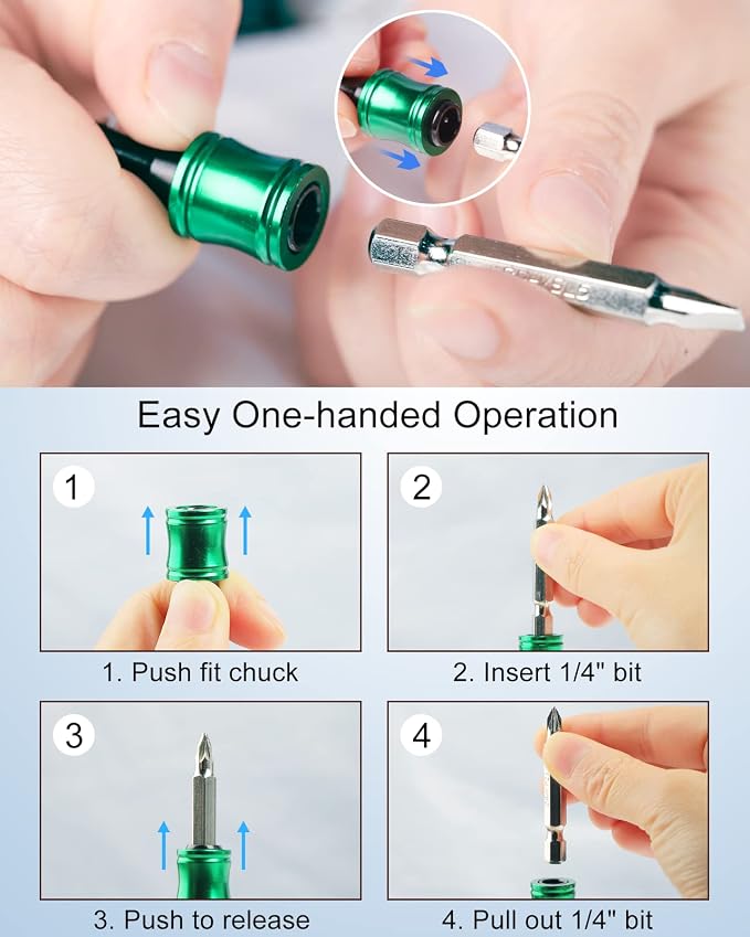 katerk 6pcs 1/4 inch Hex Shank Aluminum Alloy Screwdriver Bits Holder 8 Sets - Image 6