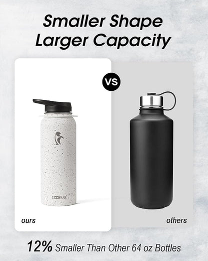 Coolflask Water Bottle with Straw, 40 oz Insulated Metal Water Flask with Straw - Image 3