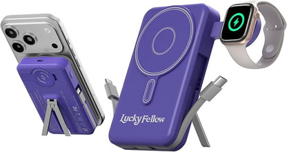 Magnetic Portable Charger Built-in Cables, 10000mAh Fast Charging Wireless by Unknown